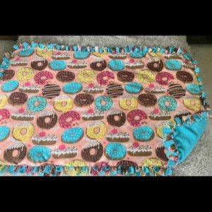 Handmade Donut Fun Fleece Knot Blanket